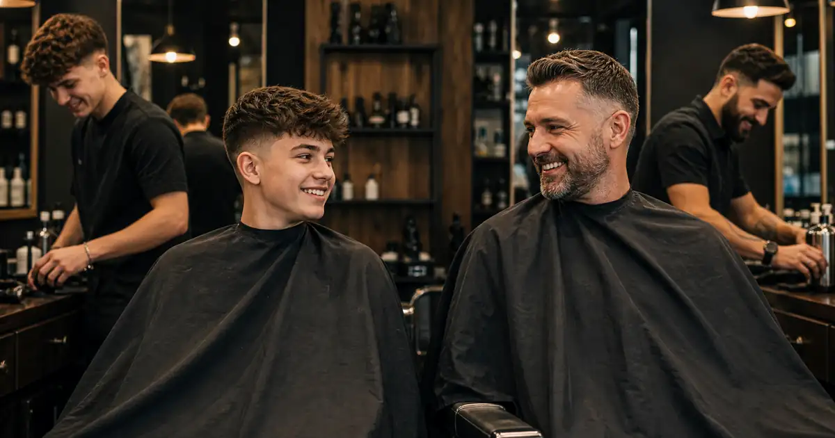 Ojciec i syn u barbera w Krakowie: jak przygotować wizytę?